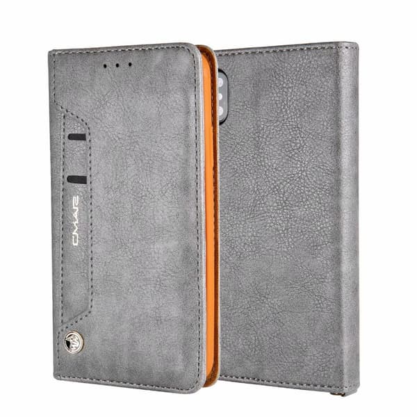 Etui til iPhone 15 Pro grå Roterende Wallet med kortholder og snap-on Flip Wallet med kortholder