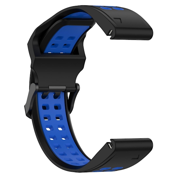 Svart Blå Svart Blå 26mm Tokomponent Silikonrem kompatibel med Garmin Fenix 6X