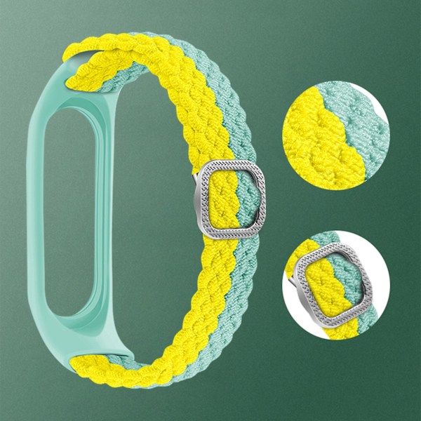 Gul Vit Gul Vit Flätat Klockarmband kompatibelt med Xiaomi Mi Band 4 / 3