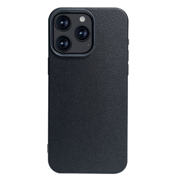 Fodral för iPhone 16 PLUS6.9 Imitationsläder - cool svart Texturerat PU-läder Pebbled
