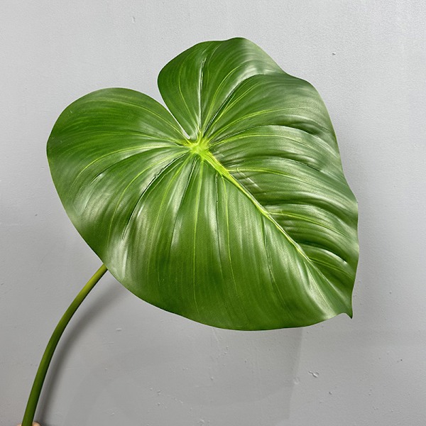 Stor Taktil Monstera Blad Kunstig Grøn Planteindretning i Maillard Farveskema Philodendron small green