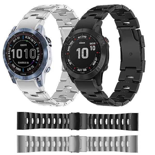 Titaaninharmaa titaani seos kellon ranneke, yhteensopiva Garmin Fenix 7 Pro 51mm kanssa