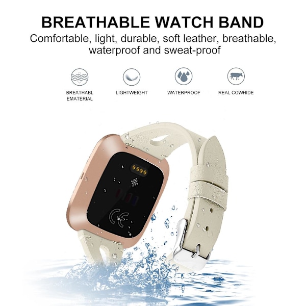 Krämvit Krämvit kompatibel med Fitbit Versa 2 Armband kompatibelt med Fitbit Versa 2