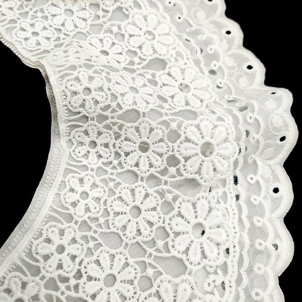 Dame falsk krage Avtakbar halv Tre-lags søm DIY White (collar)