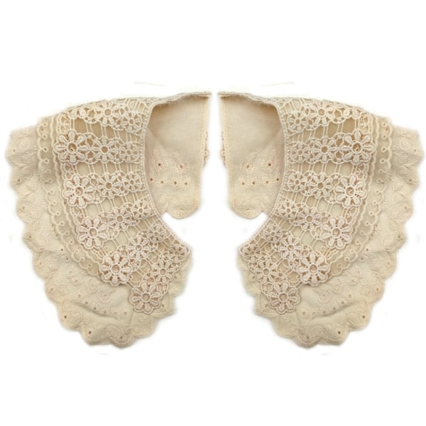 Lös krage för damer, avtagbar halv krage, trelagerssömnad DIY Beige (collar)