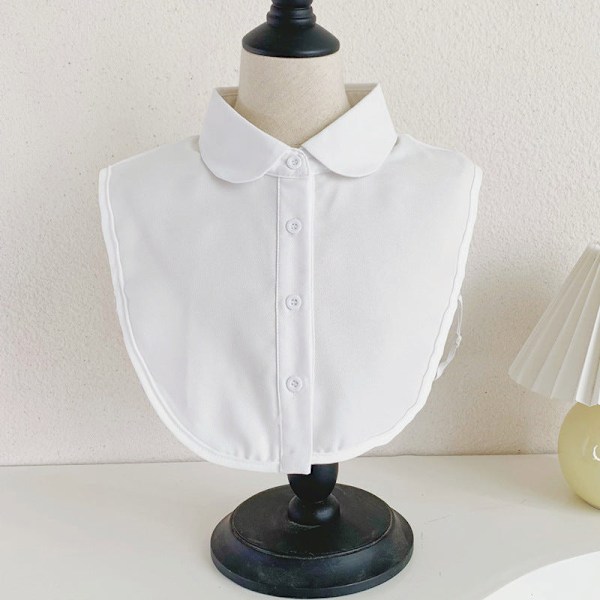 Dame falsk krage Avtakbar halv skjorte Dekorativ koreansk St Chiffon round neck White