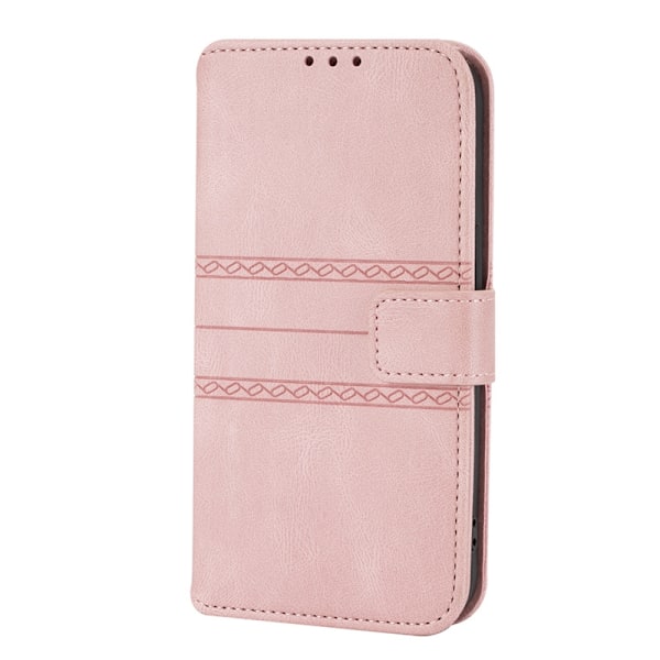 Fodral för iPhone 13 6.1 Rosa enkelt skal Plånbok med korthållare Flip Fantasy Soft-Touch 3D-präglad