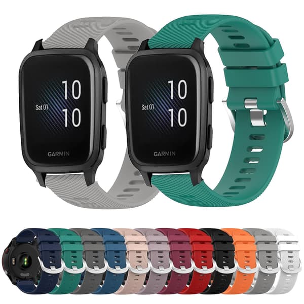 Blå Blød Silikone Urrem kompatibel med Garmin Venu Sq