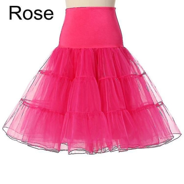 Ny 50-tals cosplay underkjol Rockabilly Klänning Crinoline kompatibel med kvinna Bröllop Underkjol för bröllop Rockabilly Tutu Rose L