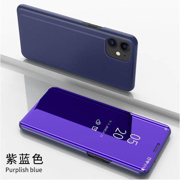Etui til iPhone 16PRO MAX Lilla blå Elektroplettering spejl Flip