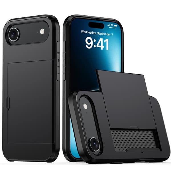 Etui til iPhone 16 Plus med kortplads, sort Noz27378