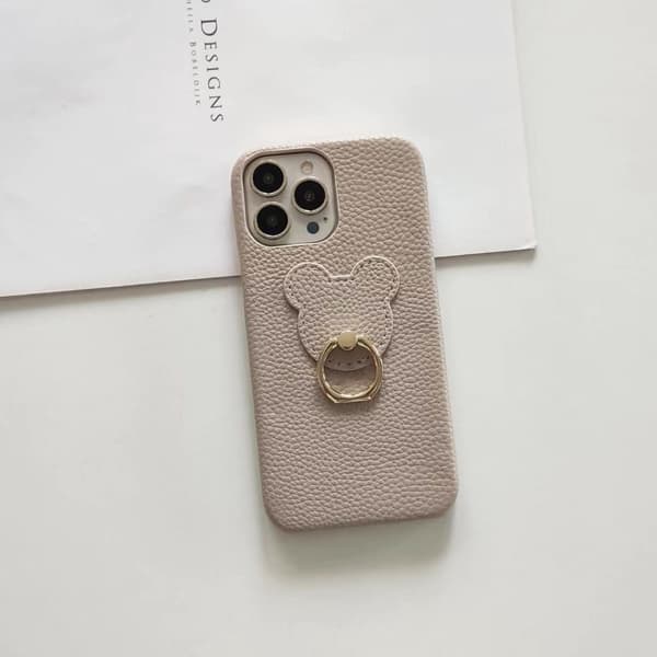 Etui til iPhone 14 Pro Stand Lædertekstur Ventileret Design Noz24389