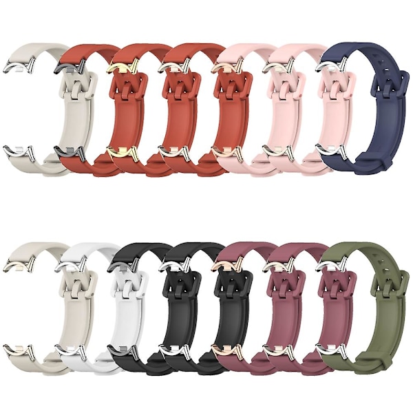 Vinröd Ljusguld Vinröd Ljusguld Mijobs Silikon Andningsbart Klockarmband kompatibelt med Xiaomi Mi Band 8
