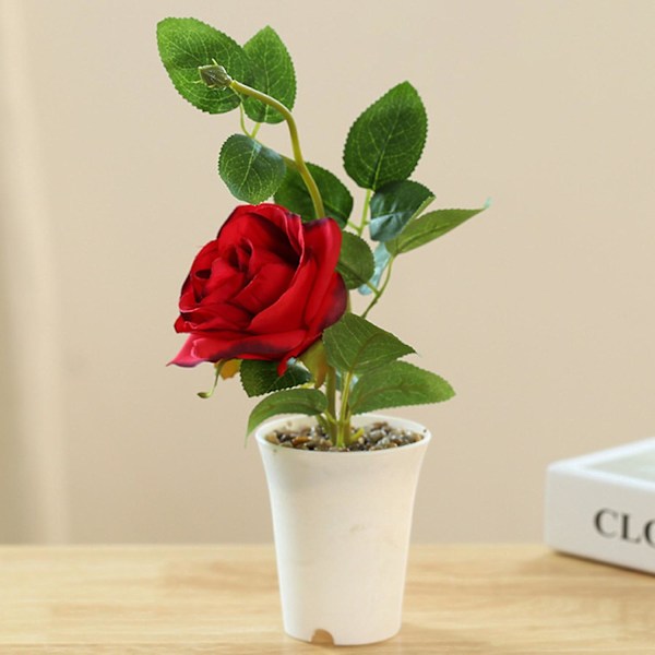 Keinotekoinen Bonsai Eloisa Ei Lakastu 2 Haarainen Helppohoitoinen Tekosilkki Ruusu Kukka Juhlakoriste White