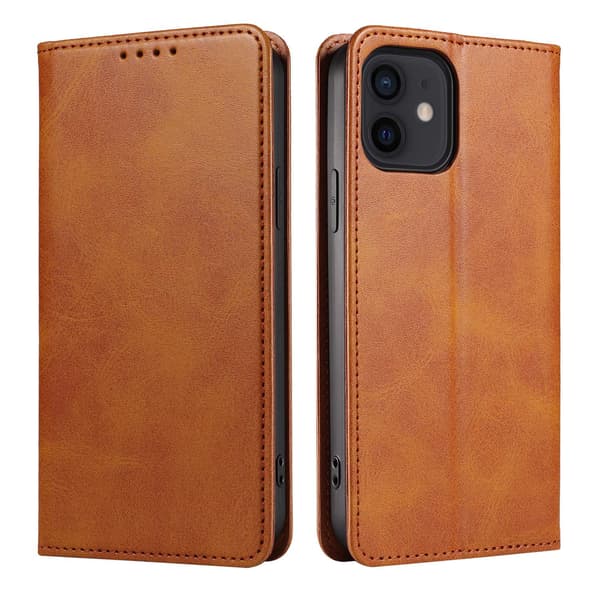 Etui til iPhone 15 Plus Khaki Magnetisk Wallet med Kortholder Flip
