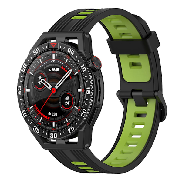 Sort Grøn Sort Grøn Vertikal Silikone Urrem kompatibel med Garmin Venu 2