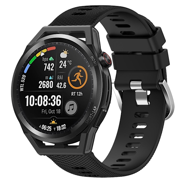 Svart Svart Myk Silikon Klokkereim kompatibel med Huawei Watch Gt Runner