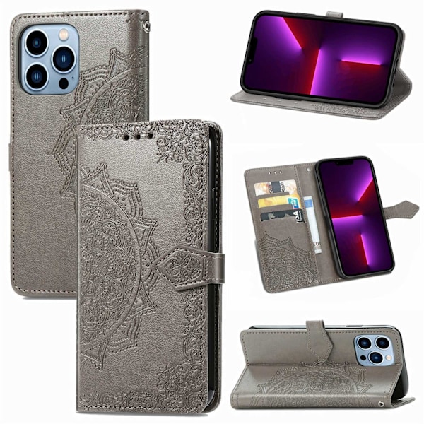 Etui til iPhone 13 Mini grå Source Flip kunstlæder