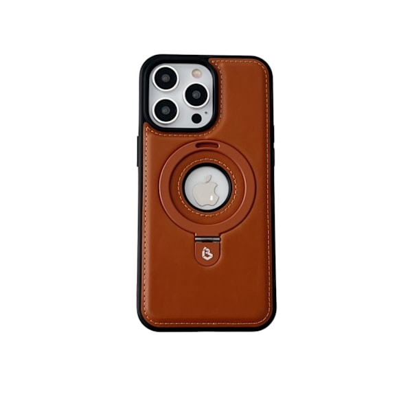 Fodral för iPhone 13 Läderfodral för saknat etikettfäste - brun Saknar företagsställ läderstruktur