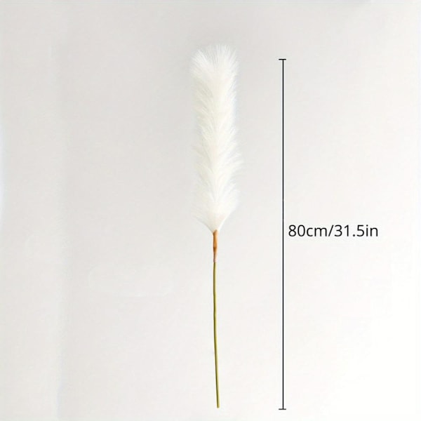 4-pak 80 cm Fluffy Pampasgræs Kunstig Pampas Bordvase Dekoration Stor Tørret Blomsterbuket H White 4 Pcs