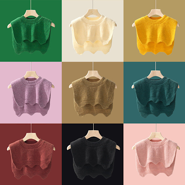 Naisten tekoviulus irrotettava puoli-huivi Poikien söpö yksinkertainen S Caramel color