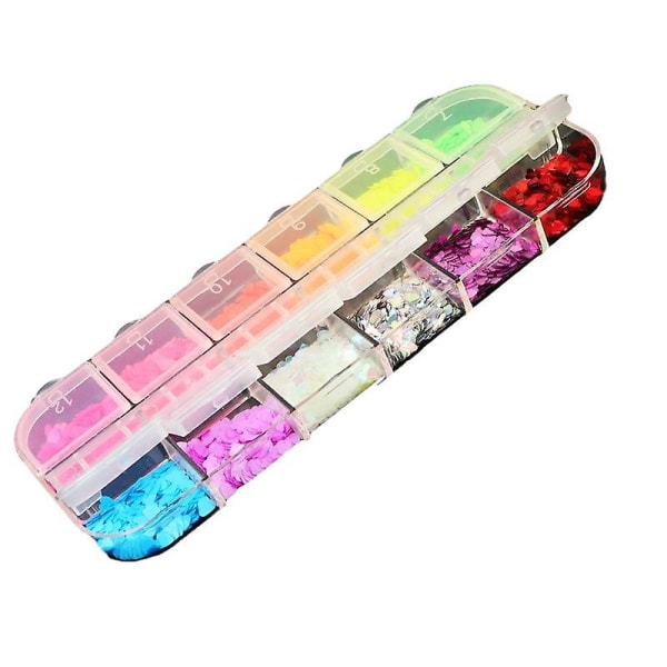 Holografisk nail art glitter - 3d färg fulla flingor 12DSP