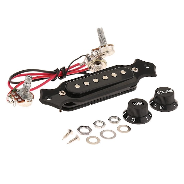 Ferdigkablet 6 Strengs Single Coil Gitar Pickup med Volum- og Toneknotter Potmeter