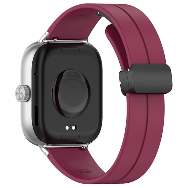 Viininpunainen magneettisoljellinen silikonihihna, yhteensopiva Redmi Watch 4:n kanssa