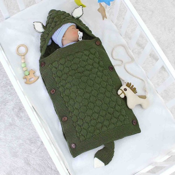 Nyfödd Barnvagn Sovsäckar Swaddle Wrap Kuvert Green Newborn