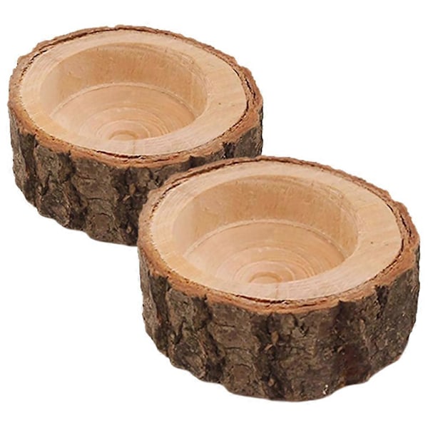 2 Træ Tealight Holdere Bryllupsbord Midterstykker Dekoration