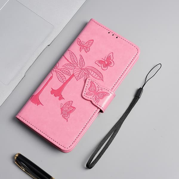 Etui til iPhone 13 Plus Pink Custom læder håndledsrem