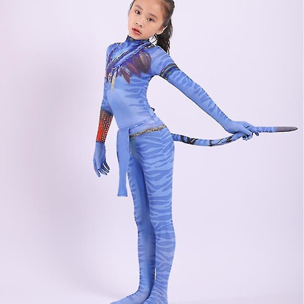 Ny cosplay-kostym för vuxenavatar för barn för Halloween Female Kids M(110-120cm)
