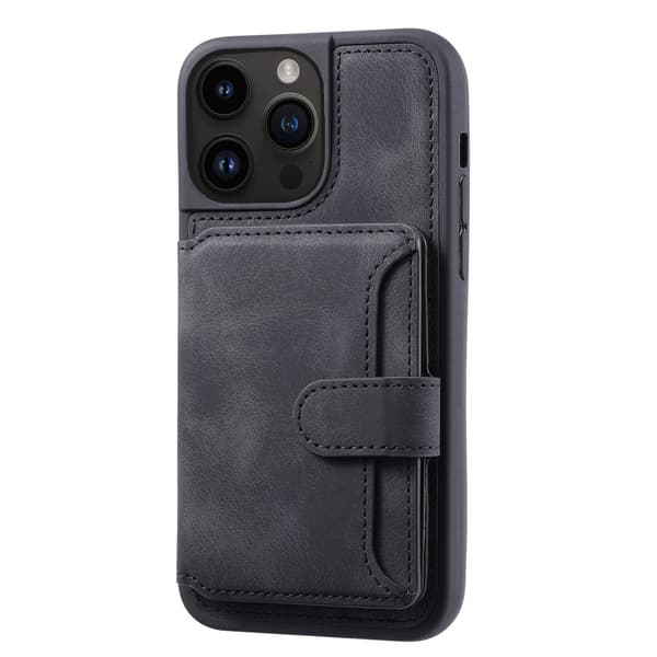 Etui til iPhone 13 Pro sort Wallet med kortholder Flip Redmi