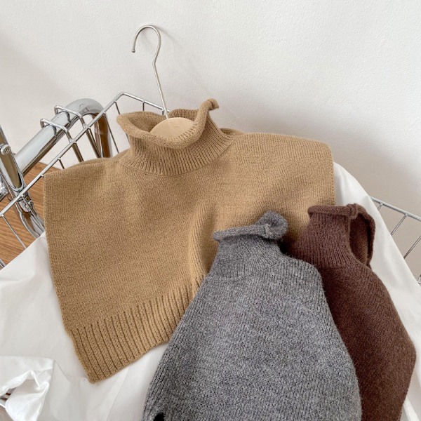 Dame falsk krage Avtakbar halv sjal Allsidig ensfarget Gray