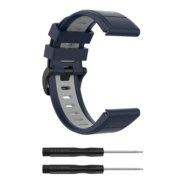 Midnattsblå Grå Midnattsblå Grå kompatibel med Garmin Fenix 6x reim