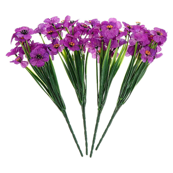 1 Set 4 st Simulerade Violetta Blommor Blomsterarrangemang Dekorationer Konstgjorda Blommor