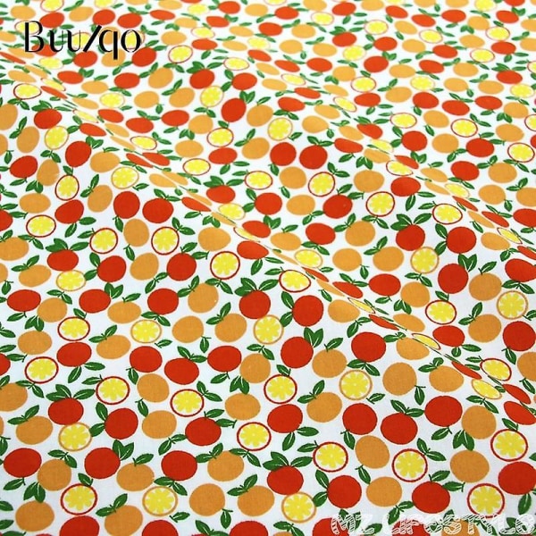 Fruit Paradise tecknade mönster Twill bomull andas tygtyg White 50x80cm