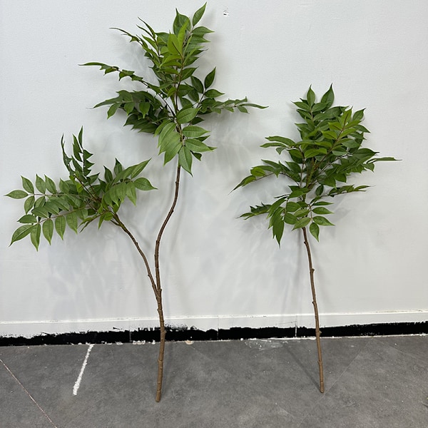 Kunstig Nandina Boligindretning Blomsterdisplay Kunstigt Grønt Malet Træblade Lacquered wood two forks autumn red