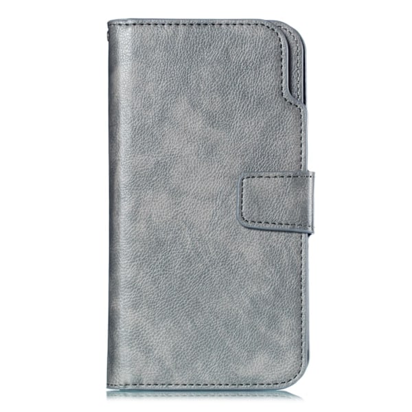 Fodral för iPhone 14 Pro Max grå Nine Card Visithållare Flip Plånbok med Korthållare