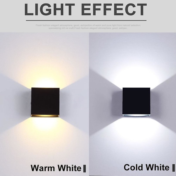 Led Aluminium Väggljusskena Projekt Fyrkantig Lampa För Sängrum Väggdekor White Cool White(5500-7000K),