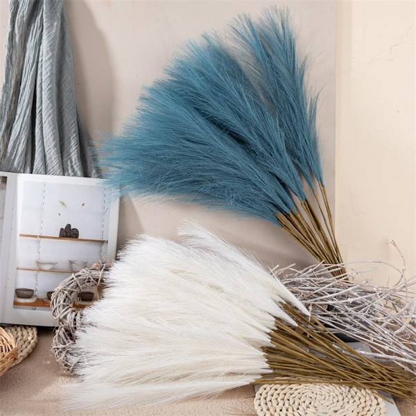 55CM 5/10/20ST Fluffig Pampasgräs Boho Dekor Blomma Falsk Växt Vass Simulerad Bröllopsfest Hem D Matches the image 20PCS