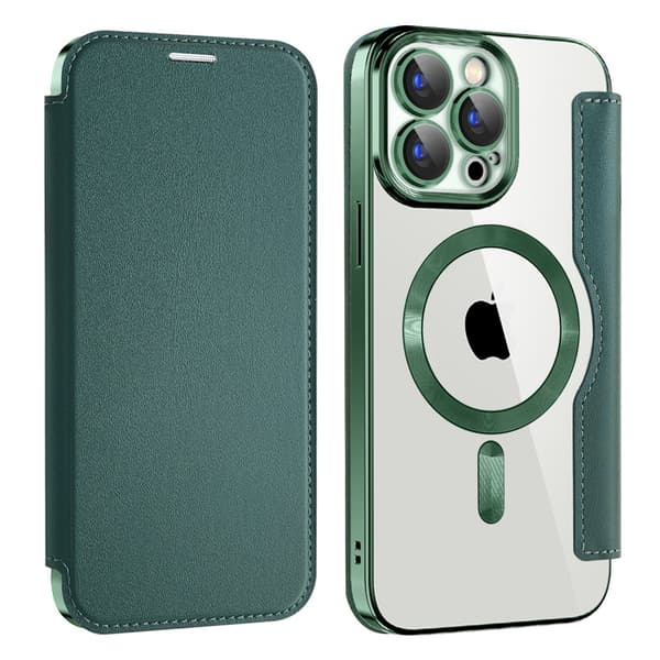 Etui til iPhone 16Pro Green Ridge Flip Magnetisk Plating