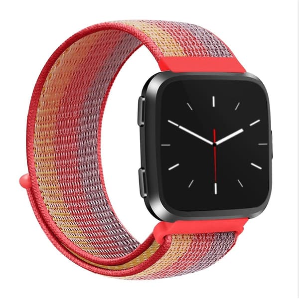 Rød nylonrem kompatibel med Fitbit Versa 1 / 2