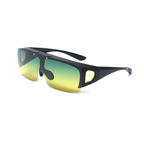 Flip set med glasögon polariserade solglasögon i ett stycke närsynt glasögon Delvis bergsklättring Cykling Fiske Yellow and green tablets