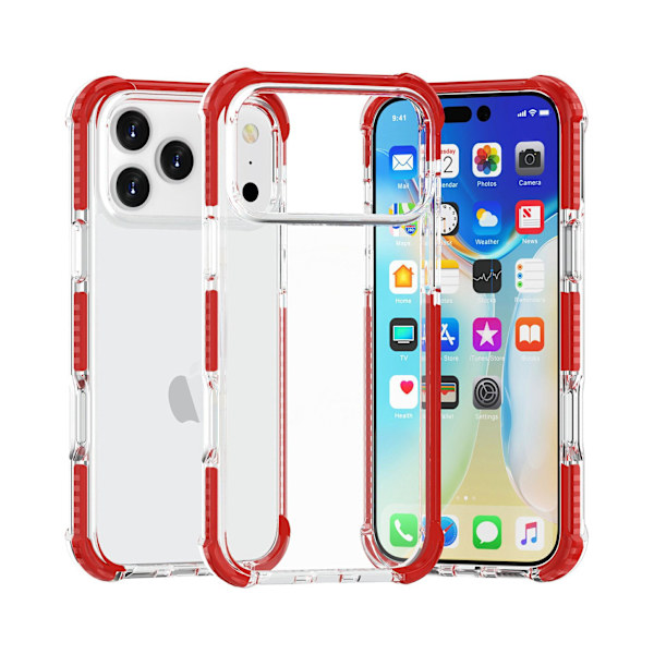 Etui til iPhone 13 Mini Hårde Hjørner Klar Rød