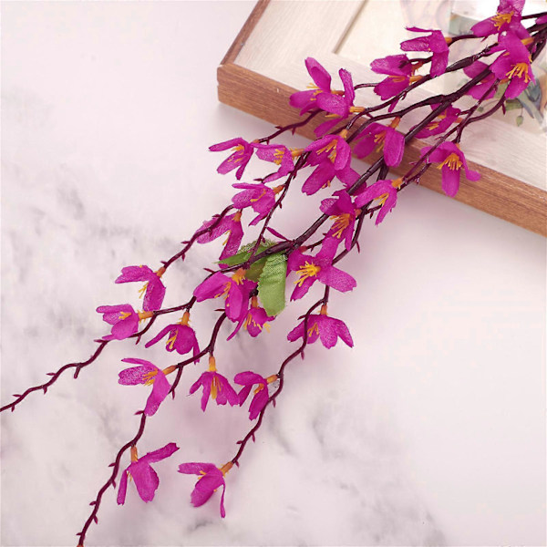 60cm 7-grenad vinterjasmin simulerad blomma simulerad växt falsk blomma sidenblomma vardagsrum bröllop blomsterarrangemang Purple red