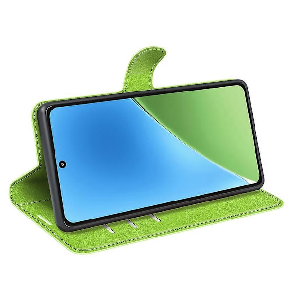 För Xiaomi 15 Fodral Litchi Textur Stötsäkert Läder Plånboks Telefonfodral Green