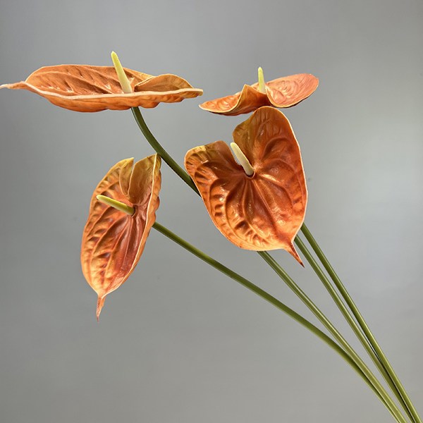 Blød PU Lille Rød Anthurium Kunstig Plante til Hotelindretning Dark red