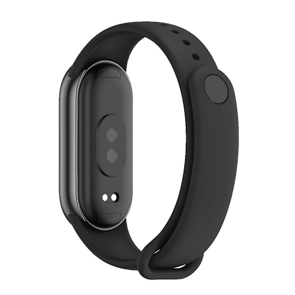 Svart Mijobs ensfarget silikonrem kompatibel med Xiaomi Mi Band 8