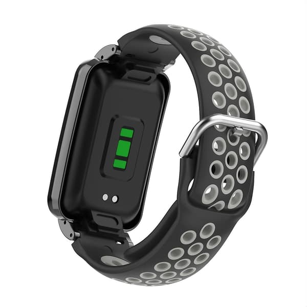 Sort Grå Sort Grå Silikone Urrem kompatibel med Xiaomi Mi Band 7 Pro